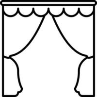 Isolated Curtain Icon In Black Line Art. vector