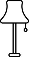 Flat Style Table Lamp Icon In Black Line Art. vector