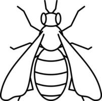 Isolated Apidae Insect Character Icon In Stroke Style. vector