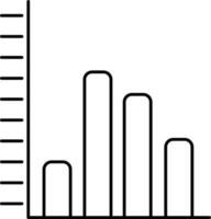 Four Point Bar Graph Icon In Line Art. vector