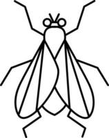 Isolated Housefly Icon In Thin Line Art. vector