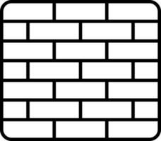 Flat Style Brick Wall Icon In Line Art. vector
