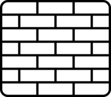 Flat Style Brick Wall Icon In Line Art. vector