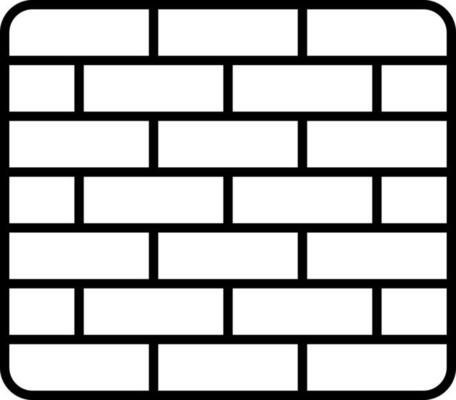 Flat Style Brick Wall Icon In Line Art.