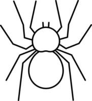 Line Art Illustration Of Spider Cartoon Icon. vector