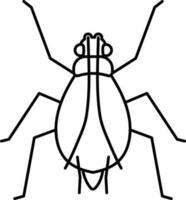 Stroke Style Aphid Insect Character Icon. vector