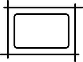 Frame Icon In Black Linear Art. vector