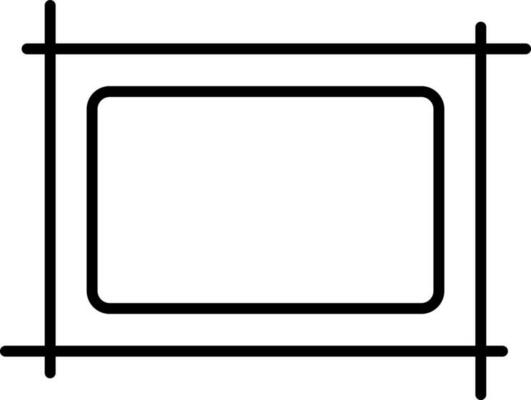 Frame Icon In Black Linear Art.