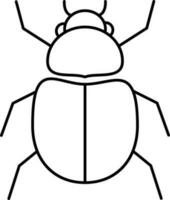 insecto personaje de escarabajo lineal icono. vector