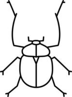 Black Outline Of Long Arm Beetle Icon. vector