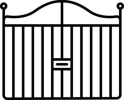 Gate Icon In Black Line Art. vector