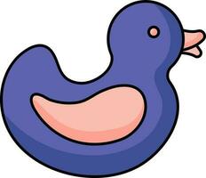 Toy Duck Icon In Blue And Pink Color. vector