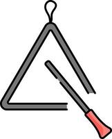 Flat Style Triangle Bell Red And Grey Icon. vector