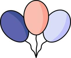 Balloons Bunch Icon In Pink And Blue Color. vector