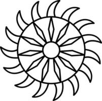 Isolated Flower Mandala Icon In Line Art. vector