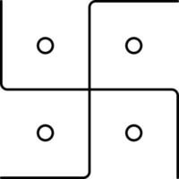 Black Thin Line Art Of Swastika Structure Icon. vector