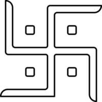 Black Thin Line Art Of Swastika Structure Icon. vector