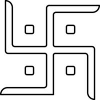 Black Thin Line Art Of Swastika Structure Icon. vector