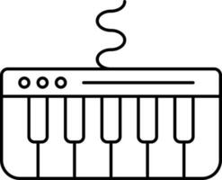 Electronic Piano Icon Or Symbol In Line Art. vector