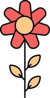 Isolated Flower Icon In Red And Orange Color. vector