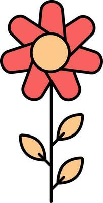 Isolated Flower Icon In Red And Orange Color.