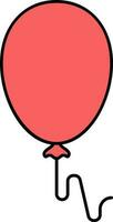 Red Balloon Icon In Flat Style. vector