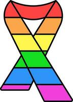 Flat Style Awareness Ribbon Icon In Rainbow Color. vector