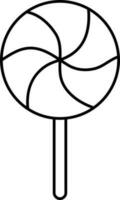 Spiral Lollipop Icon In Linear Style. vector