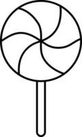 Spiral Lollipop Icon In Linear Style. vector