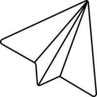 Isolated Paper Plane Outline Icon. vector