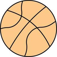 plano estilo baloncesto icono en naranja color. vector