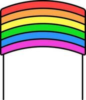 arco iris bandera o póster icono en plano estilo. vector