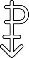 Black Linear Style Pensexual Icon Or Symbol. vector