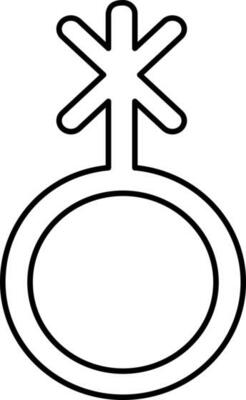 Flat Genderqueer Symbol Or Icon In Linear Style.