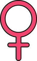 Pink Illustration Of Female Gender Icon. vector