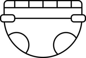 Isolated Diaper Or Children Panty Lineal Icon. vector