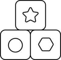 Geometric Shapes Box Icon In Thin Line Art. vector