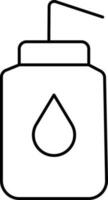 Isolated Wash Bottle Icon In Linear Style. vector