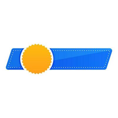Blank Sale Label Or Tag, Sticky In Blue And Chrome Yellow Color.