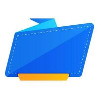 Empty Paper Label Or Sticker Element In Blue And Chrome Yellow Color. vector