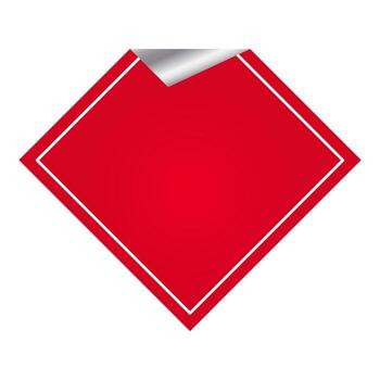 Empty Curl Rhombus Element In Red Color. vector