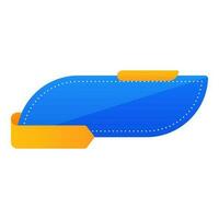 Blank Label Or Tag Element In Blue And Chrome Yellow Color. vector