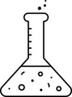 aislado líquido erlenmeyer matraz lineal icono. vector