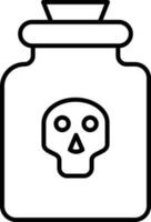 Toxic Bottle Icon Or Symbol In Black Line Art. vector