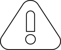 exclamación marca triángulo tablero lineal icono o símbolo. vector