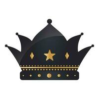 Isolated Crown Element In Black And Golden Color. vector