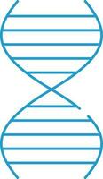 Isolated Dna Structure Icon In Blue Linear. vector