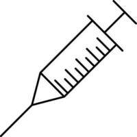 Isolated Syringe Icon In Thin Line Art. vector