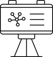 Molecule Presentation Board On Tripod Outline Icon. vector