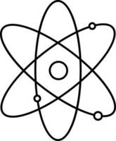 Black Lineal Style Atomic Structure Icon. vector